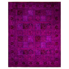 Alfombra de lana anudada a mano teñida de color púrpura moderno-contemporáneo 9' 2" x 11' 4" (30 cm x 30 cm)