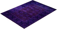 Overdyed Hand-Knotted Wool Modern-Contemporary Purple Area Rug 9' 2" x 12' 0"