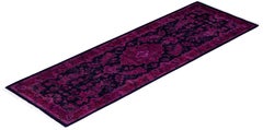 Overdyed Hand-Knotted Wool Modern-Contemporary Purple Runner 2' 0" x 6' 2"