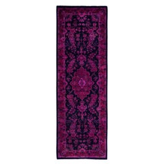 Overdyed Hand-Knotted Wool Modern-Contemporary Purple Runner 2' 0" x 6' 2"
