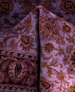 Overdyed Hand-Knotted Wool Modern-Contemporary Purple Runner 2' 5" x 17' 10"