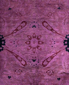 Overdyed Hand-Knotted Wool Modern-Contemporary Purple Runner 2' 6" x 11' 8"