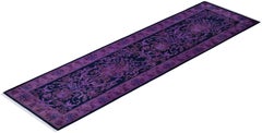 Overdyed Hand-Knotted Wool Modern-Contemporary Purple Runner 2' 6" x 8' 10"