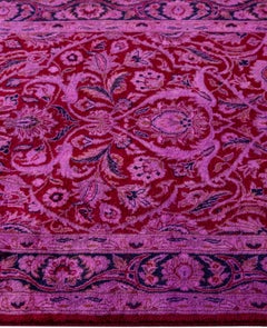 Overdyed Hand-Knotted Wool Modern-Contemporary Purple Runner 2' 7" x 10' 0"