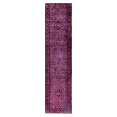 Overdyed Hand-Knotted Wool Modern-Contemporary Purple Runner 2' 7" x 10' 5"