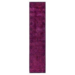 Overdyed Hand-Knotted Wool Modern-Contemporary Purple Runner 2' 7" x 11' 8"