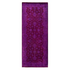 Overdyed Hand-Knotted Wool Modern-Contemporary Purple Runner 2' 8" x 6' 7"