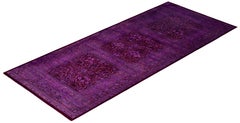 Overdyed Hand-Knotted Wool Modern-Contemporary Purple Runner 3' 0" x 7' 3"