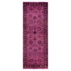 Overdyed Hand-Knotted Wool Modern-Contemporary Purple Runner 3' 0" x 8' 2"