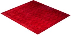 Overdyed Hand-Knotted Wool Modern-Contemporary Red Area Rug 10' 0" x 10' 3"