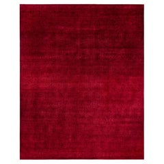 Overdyed Hand-Knotted Wool Modern-Contemporary Red Area Rug 12' 1" x 15' 3"