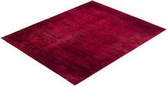 Overdyed Hand-Knotted Wool Modern-Contemporary Red Area Rug 12' 3" x 15' 1"