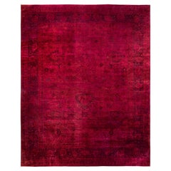 Overdyed Hand-Knotted Wool Modern-Contemporary Red Area Rug 12' 3" x 15' 1"