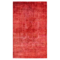 Overdyed Hand-Knotted Wool Modern-Contemporary Red Area Rug 6' 0" x 9' 8"