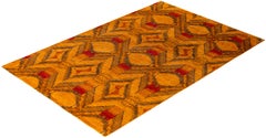 Overdyed Hand-Knotted Wool Modern-Contemporary Red Area Rug 6' 1" x 9' 2"