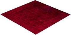 Übergefärbte handgeknüpfte Wolle modern-zeitgenössischen roten Bereich Teppich 8' 0" x 8' 2"