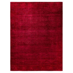 Overdyed Hand-Knotted Wool Modern-Contemporary Red Area Rug 9' 2" x 12' 1"