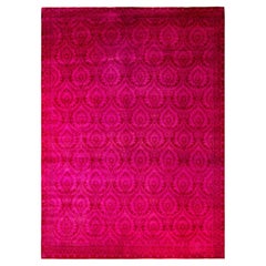 Overdyed Hand-Knotted Wool Modern-Contemporary Red Area Rug 9' 2" x 12' 5"