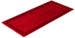 Overdyed Hand-Knotted Wool Modern-Contemporary Red Runner 2' 8" x 6' 0"