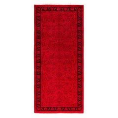 Overdyed Hand-Knotted Wool Modern-Contemporary Red Runner 2' 8" x 6' 0"