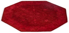 Overdyed Hand-Knotted Wool Modern-Contemporary Rust Area Rug 6' 1" x 6' 1"