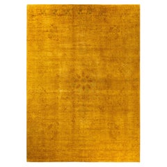 Overdyed Hand-Knotted Wool Modern-Contemporary Yellow Area Rug 10' 2" x 14' 2"