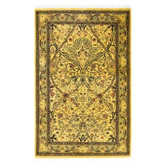Overdyed Hand-Knotted Wool Modern-Contemporary Yellow Area Rug 2' 7" x 4' 1"