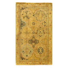 Overdyed Hand-Knotted Wool Modern-Contemporary Yellow Area Rug 2' 8" x 4' 6"