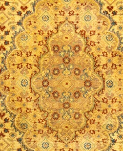 Overdyed Hand-Knotted Wool Modern-Contemporary Yellow Area Rug 4' 9" x 7' 5"