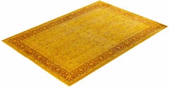 Overdyed Hand-Knotted Wool Modern-Contemporary Yellow Area Rug 6' 0" x 8' 9"