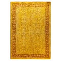 Overdyed Hand-Knotted Wool Modern-Contemporary Yellow Area Rug 6' 0" x 8' 9"