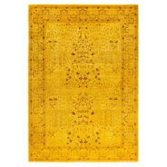Overdyed Hand-Knotted Wool Modern-Contemporary Yellow Area Rug 6' 3" x 8' 10"