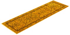 Overdyed Hand-Knotted Wool Modern-Contemporary Yellow Runner 2' 0" x 6' 8"