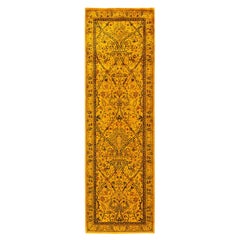 Overdyed Hand-Knotted Wool Modern-Contemporary Yellow Runner 2' 0" x 6' 8"