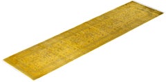Overdyed Hand-Knotted Wool Modern-Contemporary Yellow Runner 2' 7" x 10' 3"
