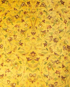 Overdyed Alfombra de lana anudada a mano Moderno-Contemporáneo Amarillo 2' 7" x 11' 8