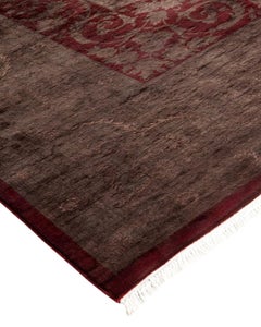 Overdyed Hand Knotted Wool Red Area Rug