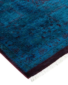 Overdyed Hand Knotted Wool Red Area Rug