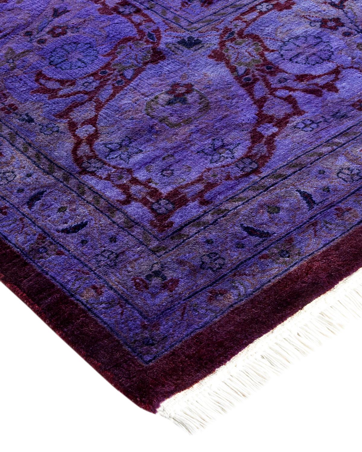 Vibrance rugs epitomize classic with a twist: traditional patterns overdyed in brilliant color. Each hand-knotted rug is washed in a 100% natural botanical dye that reveals hidden nuances in the designs. These are rugs that transcend trends, and