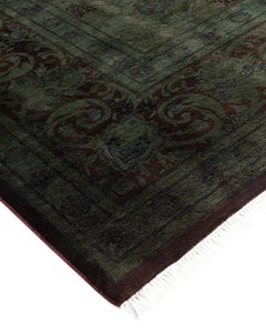 Overdyed Hand Knotted Wool Red Area Rug