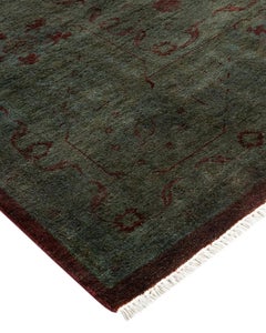 Overdyed Hand Knotted Wool Red Area Rug