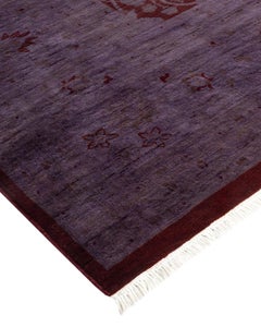 Overdyed Hand Knotted Wool Red Area Rug