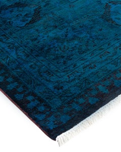 Overdyed Handgeknüpfter roter Teppich aus Wolle