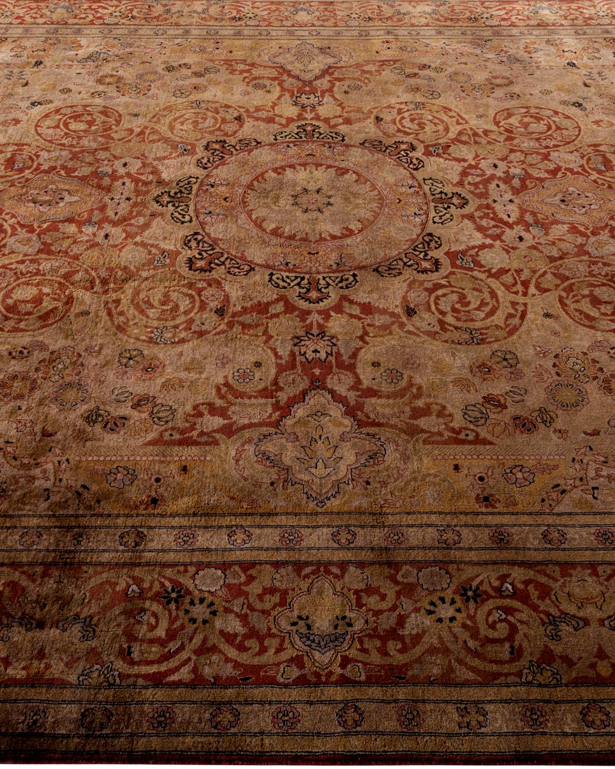 Overdyed Hand Knotted Wool Red Area Rug In New Condition For Sale In Norwalk, CT