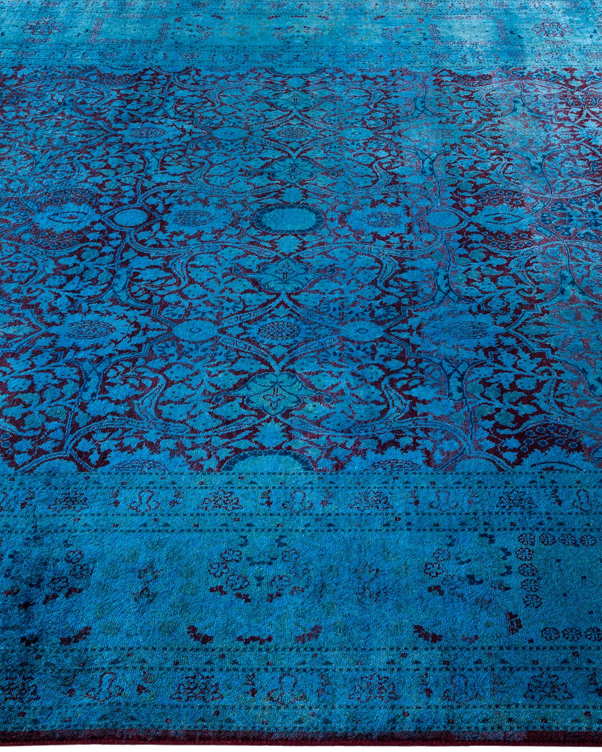 Tapis Overdyed en laine nouée à la main rouge Neuf - En vente à Norwalk, CT
