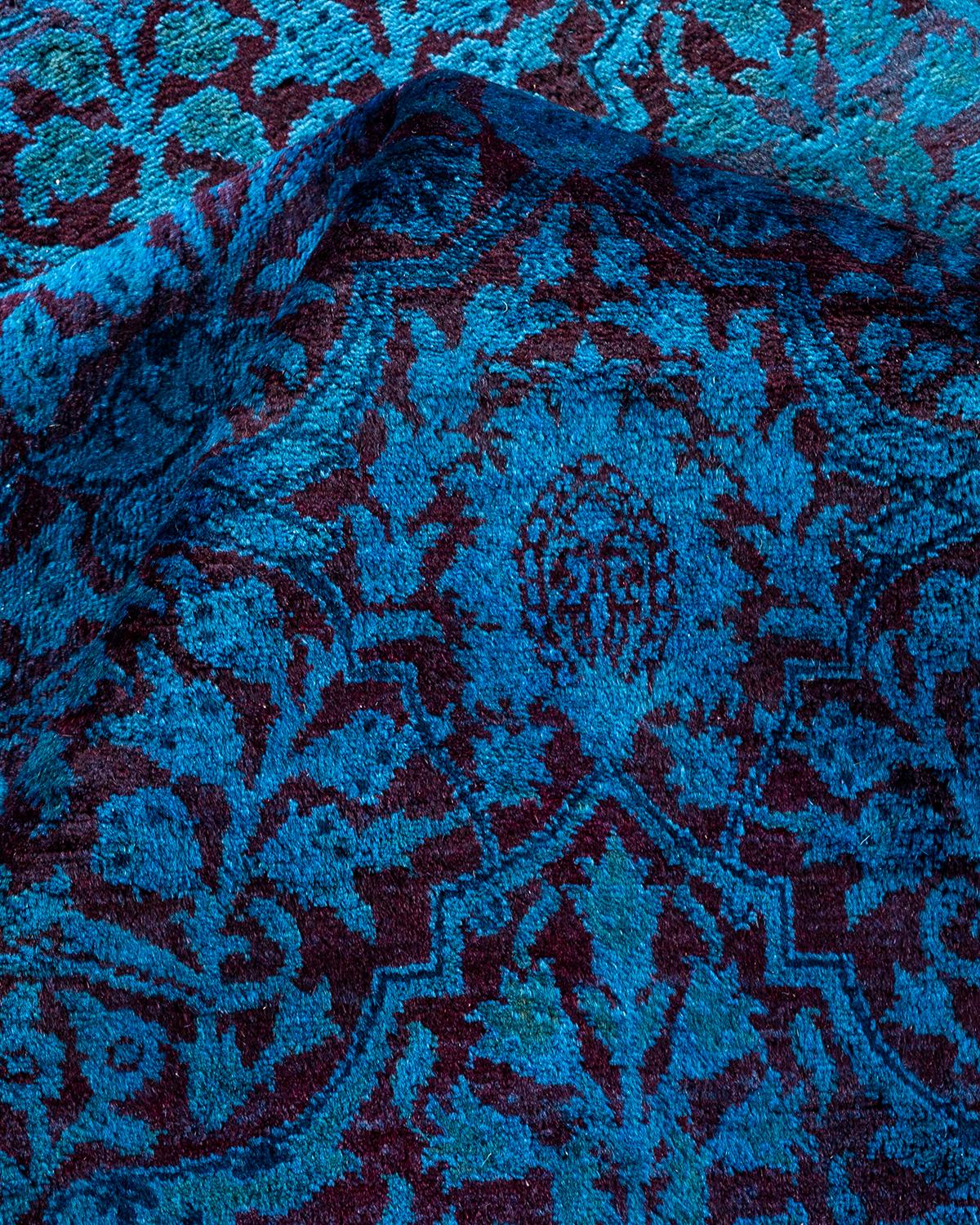 Tapis Overdyed en laine nouée à la main rouge en vente 1