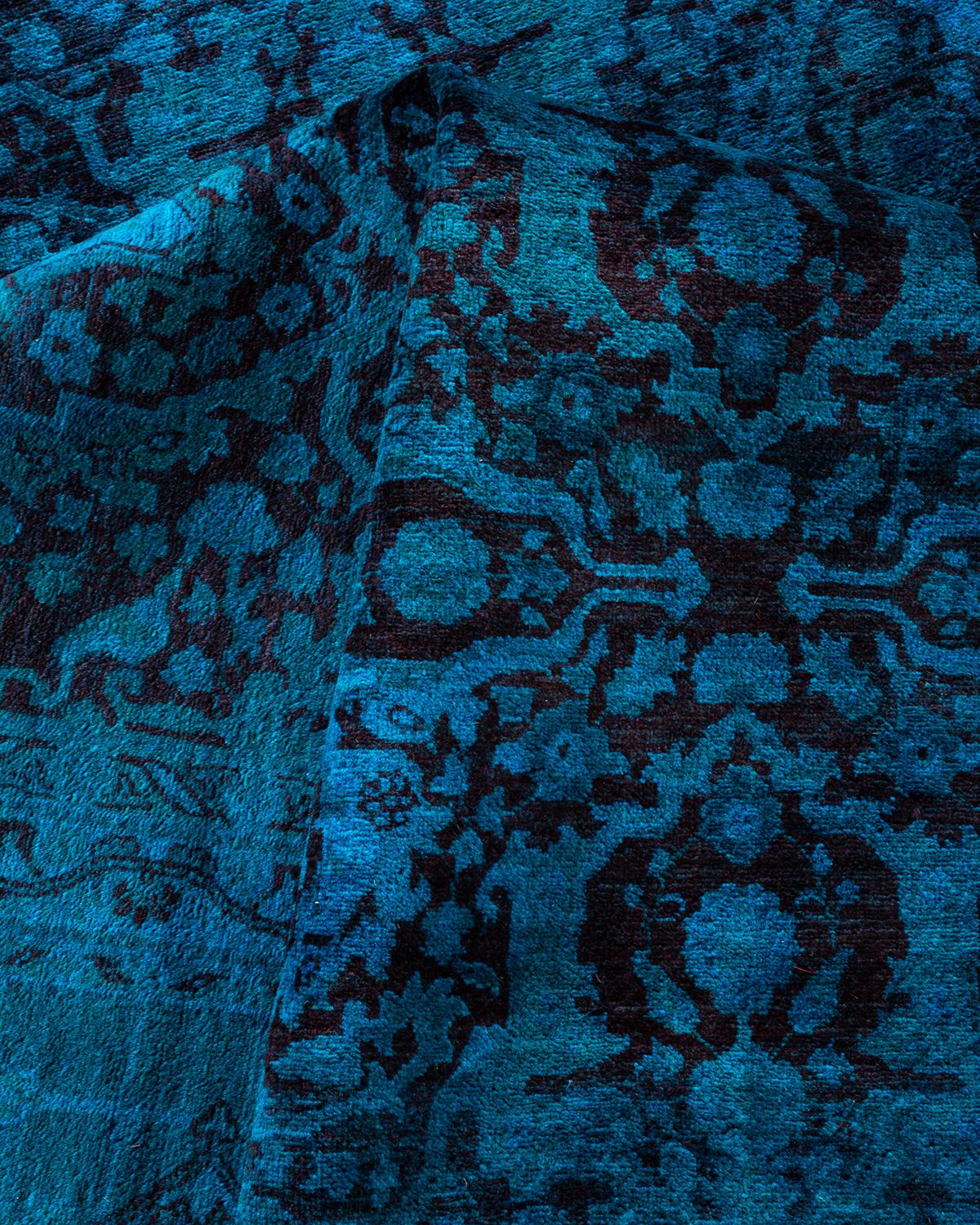 Tapis Overdyed en laine nouée à la main rouge en vente 1