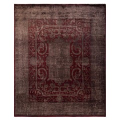 Overdyed Handgeknüpfter roter Teppich aus Wolle