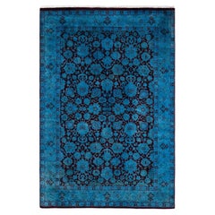 Overdyed Hand Knotted Wool Red Area Rug