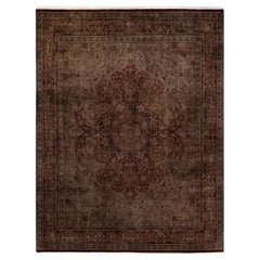 Overdyed Hand Knotted Wool Red Area Rug